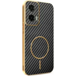 Coque arrière Phonesta Luxury Carbon Fiber avec MagSafe pour Motorola Moto G35 - Noir