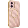 Coque arrière Phonesta Luxury Carbon Fiber avec MagSafe pour Motorola Moto G55 - Rose 0