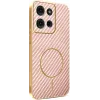 Coque arrière Phonesta Luxury Carbon Fiber avec MagSafe pour Motorola Moto G75 - Rose 0