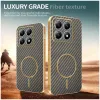 Coque arrière Phonesta Luxury Carbon Fiber avec MagSafe pour Xiaomi 14T Pro - Marron 3