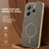 Coque arrière Phonesta Luxury Carbon Fiber avec MagSafe pour Xiaomi Redmi Note 14 5G - Marron 2