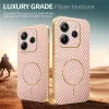 Coque arrière Phonesta Luxury Carbon Fiber avec MagSafe pour Xiaomi Redmi Note 14 5G - Rose 4