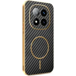 Coque arrière Phonesta Luxury Carbon Fiber avec MagSafe pour Xiaomi Redmi Note 14 Pro Plus - Noir