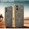 Coque arrière Phonesta Luxury Carbon Fiber avec MagSafe pour Xiaomi Poco F7 Ultra - Marron 3