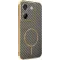 Coque arrière Phonesta Luxury Carbon Fiber avec MagSafe pour Xiaomi Poco M7 Pro - Marron