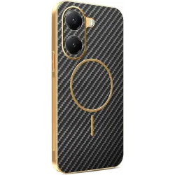 Coque arrière Phonesta Luxury Carbon Fiber avec MagSafe pour Xiaomi Poco X7 Pro - Noir
