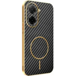 Coque arrière Phonesta Luxury Carbon Fiber avec MagSafe pour Xiaomi Redmi A5 171.7mm - Noir