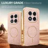 Coque arrière Phonesta Luxury Carbon Fiber avec MagSafe pour Xiaomi Redmi Note 14 Pro 4G - Rose 4
