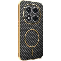 Coque arrière Phonesta Luxury Carbon Fiber avec MagSafe pour Xiaomi Redmi Note 14 Pro 4G - Noir