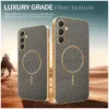Coque arrière Phonesta Luxury Carbon Fiber avec MagSafe pour Samsung Galaxy A16 - Marron 3