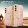 Coque arrière Phonesta Luxury Carbon Fiber avec MagSafe pour Samsung Galaxy A16 - Rose 3