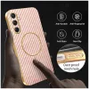 Coque arrière Phonesta Luxury Carbon Fiber avec MagSafe pour Samsung Galaxy A16 - Rose 5