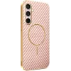 Coque arrière Phonesta Luxury Carbon Fiber avec MagSafe pour Samsung Galaxy S24 FE - Rose 0