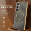 Coque arrière Phonesta Luxury Carbon Fiber avec MagSafe pour Samsung Galaxy S25 Plus/S24 Plus - Marron 1