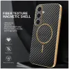 Coque arrière Phonesta Luxury Carbon Fiber avec MagSafe pour Samsung Galaxy S25 Plus/S24 Plus - Noir 1