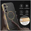 Coque arrière Phonesta Luxury Carbon Fiber avec MagSafe pour Samsung Galaxy S25 Plus/S24 Plus - Noir 5