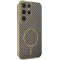 Coque arrière Phonesta Luxury Carbon Fiber avec MagSafe pour Samsung Galaxy S25 Ultra - Marron