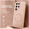 Coque arrière Phonesta Luxury Carbon Fiber avec MagSafe pour Samsung Galaxy S25 Ultra - Rose 1