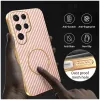 Coque arrière Phonesta Luxury Carbon Fiber avec MagSafe pour Samsung Galaxy S25 Ultra - Rose 5