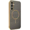 Coque arrière Phonesta Luxury Carbon Fiber avec MagSafe pour Samsung Galaxy S25/S24 - Marron 0