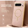 Coque arrière Phonesta Luxury Carbon Fiber avec MagSafe pour Google Pixel 9 Pro XL - Rose 1
