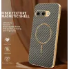 Coque arrière Phonesta Luxury Carbon Fiber avec MagSafe pour Google Pixel 9a - Marron 1