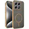 Coque arrière Phonesta Luxury Carbon Fiber avec MagSafe pour Xiaomi 15T - Marron 0