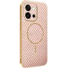 Coque arrière Phonesta Luxury Carbon Fiber avec MagSafe pour Oppo A6 Pro - Rose 0
