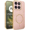 Coque arrière Phonesta Luxury Carbon Fiber avec MagSafe pour Motorola Edge 70 - Rose 0