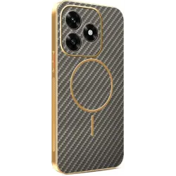 Coque arrière Phonesta Luxury Carbon Fiber avec MagSafe pour HONOR X5c Plus - Marron