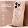 Coque arrière Phonesta Luxury Carbon Fiber avec MagSafe pour HONOR X5c Plus - Rose 1
