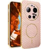 Coque arrière Phonesta Luxury Carbon Fiber avec MagSafe pour Xiaomi 17 Ultra - Rose 0