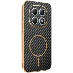 Coque arrière Phonesta Luxury Carbon Fiber avec MagSafe pour Xiaomi Redmi Note 15 4G/5G / Xiaomi Poco M8 - Noir