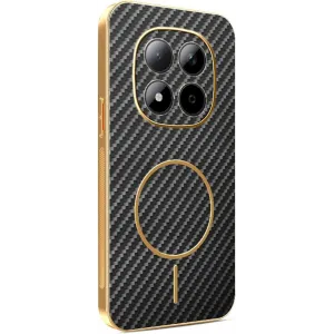Coque arrière Phonesta Luxury Carbon Fiber avec MagSafe pour Xiaomi Redmi Note 15 Pro 5G - Noir