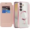 Coque portefeuille Phonesta Luxury Crystal avec MagSafe pour Samsung Galaxy S24 FE - Rose 2