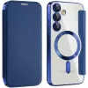 Coque portefeuille Phonesta Luxury Crystal avec MagSafe pour Samsung Galaxy S24 FE - Bleu foncé
