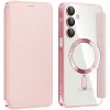 Coque portefeuille Phonesta Luxury Crystal avec MagSafe pour Samsung Galaxy A16 - Rose