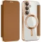 Coque portefeuille Phonesta Luxury Crystal avec MagSafe pour Samsung Galaxy S25/S24 - Marron