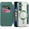Coque portefeuille Phonesta Luxury Crystal avec MagSafe pour Samsung Galaxy S25/S24 - Vert foncé 2