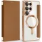 Coque portefeuille Phonesta Luxury Crystal avec MagSafe pour Samsung Galaxy S25 Ultra - Marron