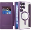 Coque portefeuille Phonesta Luxury Crystal avec MagSafe pour Samsung Galaxy S25 Ultra - Violet foncé 2
