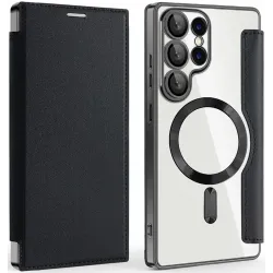 Coque portefeuille Phonesta Luxury Crystal avec MagSafe pour Samsung Galaxy S25 Ultra - Noir