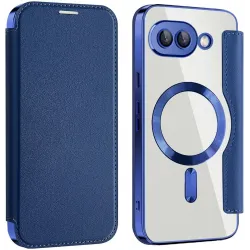 Coque portefeuille Phonesta Luxury Crystal avec MagSafe pour Google Pixel 9a - Bleu foncé