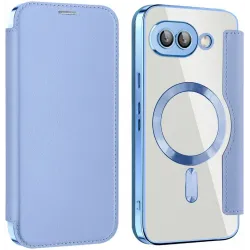 Coque portefeuille Phonesta Luxury Crystal avec MagSafe pour Google Pixel 9a - Bleu clair