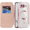 Coque portefeuille Phonesta Luxury Crystal avec MagSafe pour Google Pixel 9a - Rose 2