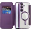 Coque portefeuille Phonesta Luxury Crystal avec MagSafe pour Samsung Galaxy A36/A56 - Violet foncé 2