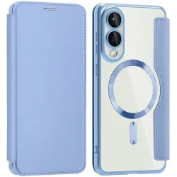 Coque portefeuille Phonesta Luxury Crystal avec MagSafe pour Samsung Galaxy S25 Edge - Bleu clair