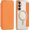 Coque portefeuille Phonesta Luxury Crystal avec MagSafe pour Samsung Galaxy S26 - Orange