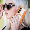 Coque portefeuille Phonesta Luxury Crystal avec MagSafe pour Samsung Galaxy S26 - Orange 7