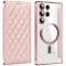 Coque portefeuille Phonesta Luxury Crystal Puffed avec MagSafe pour Samsung Galaxy S24 Ultra - Rose